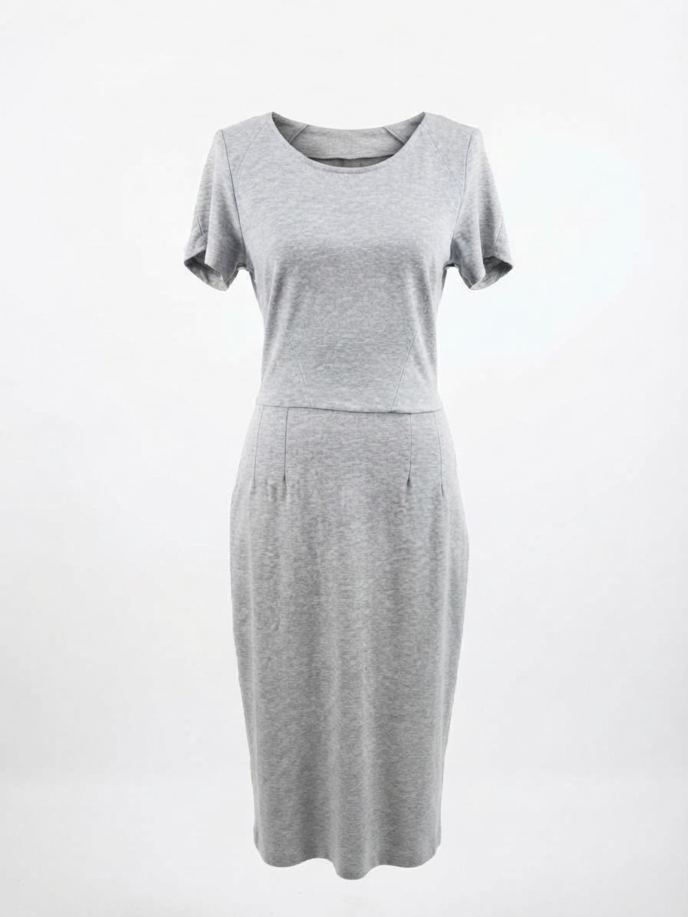 Daniel Cremieux Light Heather Grey Short-Sleeve Midi Dress